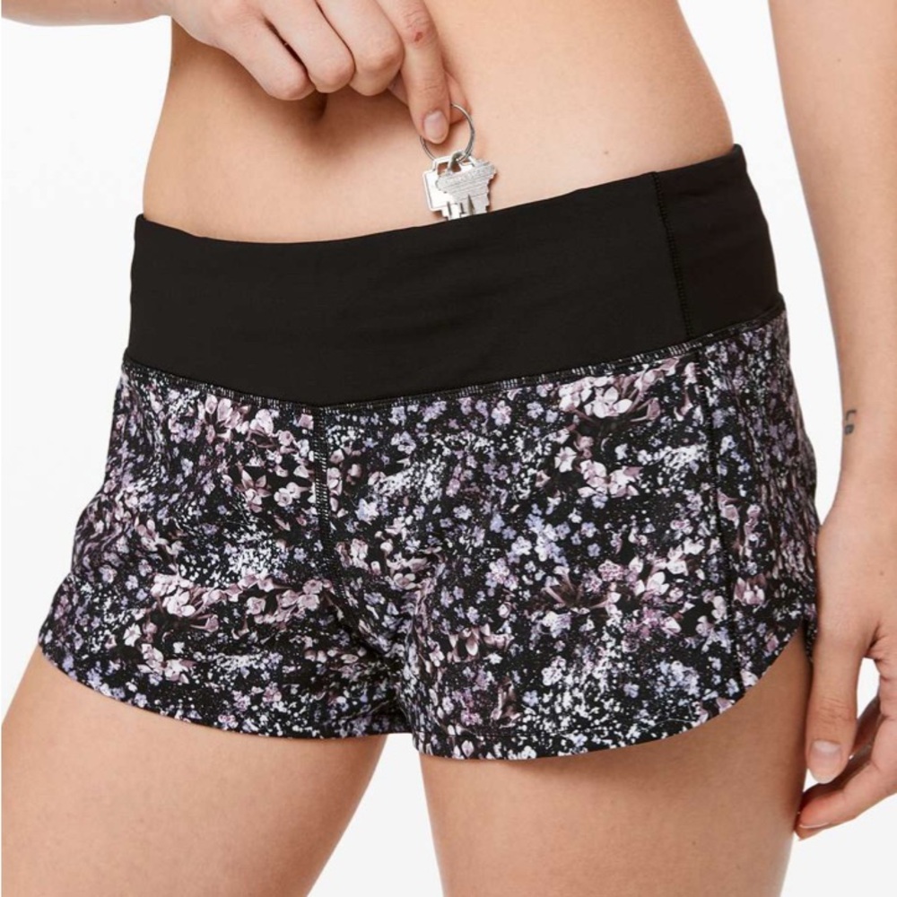 Lululemon Speed Up Short *2.5"- Floral Spritz Multi / Black Size 12